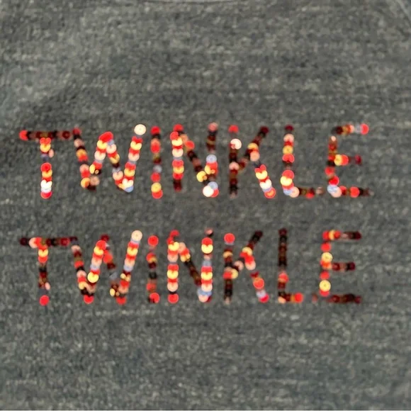 C&C California Sequined "TWINKLE TWINKLE" Fleece Sweatshirt Size Large - Picture 2 of 7